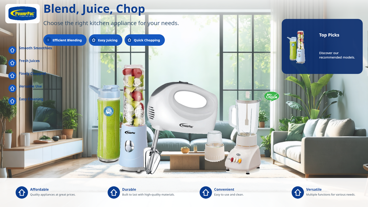 Best Blenders, Juicers & Choppers Singapore 2026 — PowerPac Buying Guide